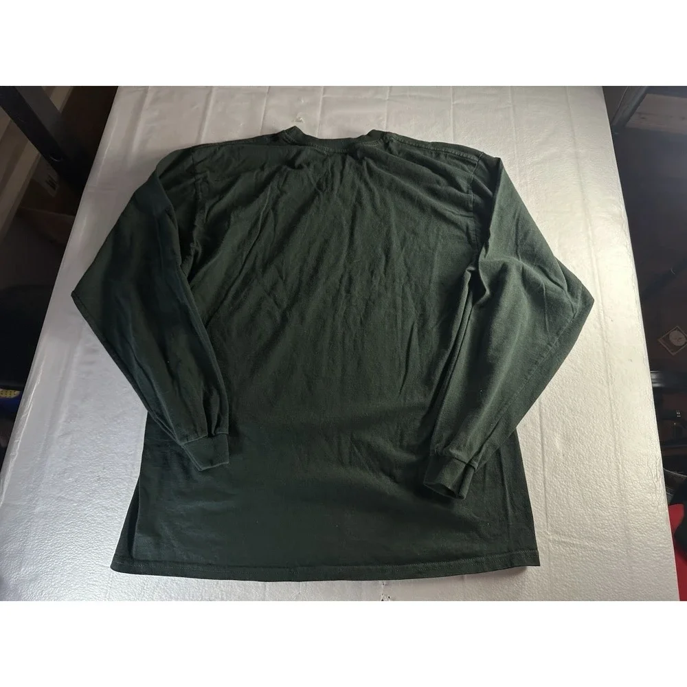 Vintage Nike Center Swoosh Long Sleeve T Shirt Green Adult Large Made In Mexico